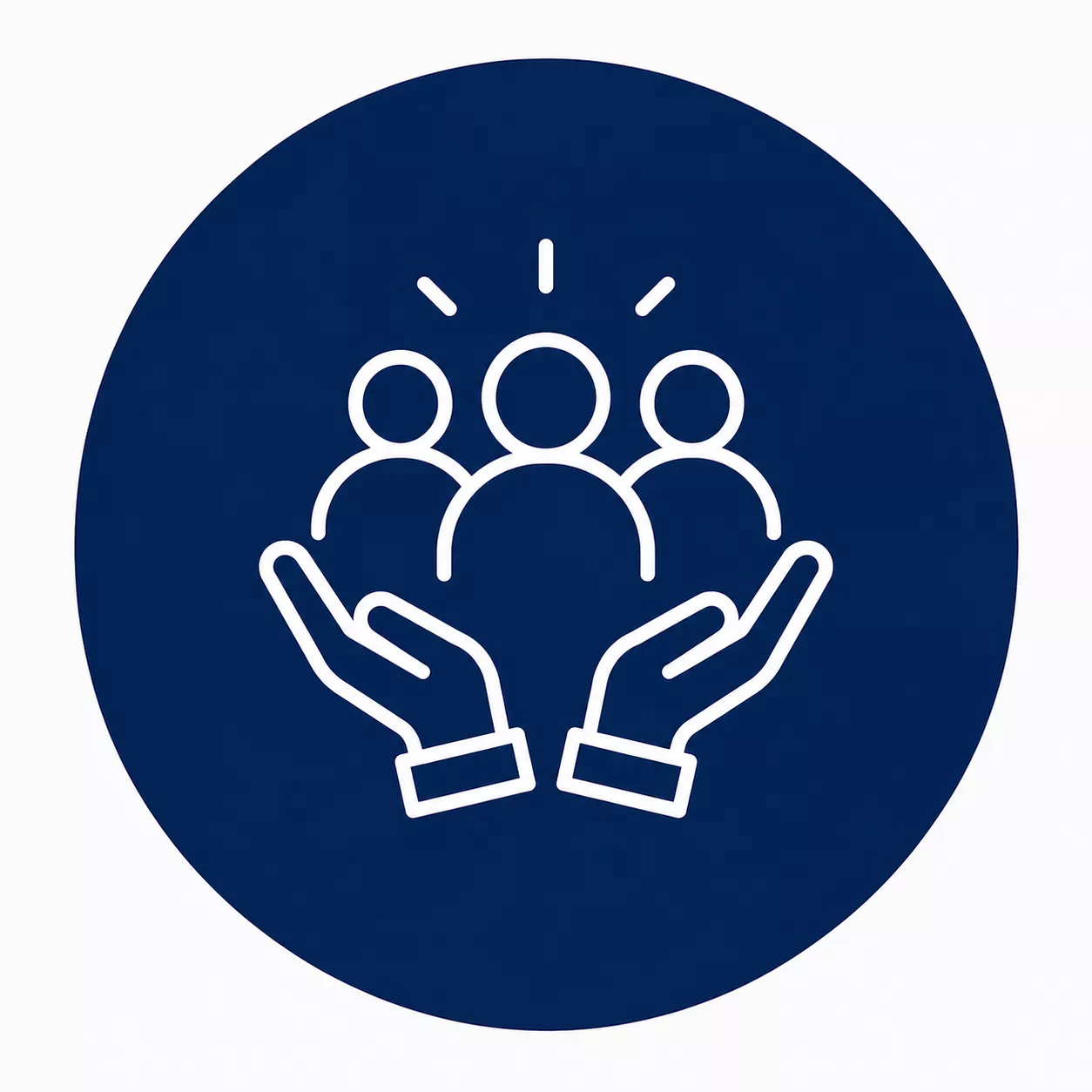 Hands supporting a team of people representing a collaborative and supportive workplace at Texas Real Estate Partners